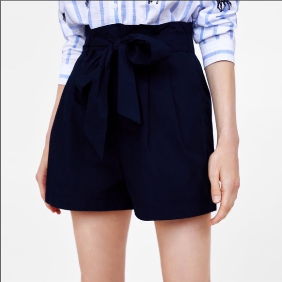 paperbag shorts navy